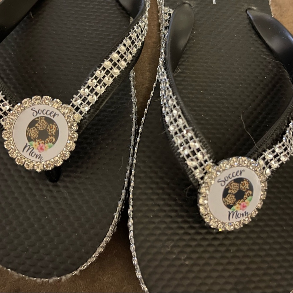 Soccer mom flip flops